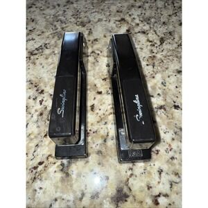 VINTAGE BLACK‎ SWINGLINE 747 DESKTOP STAPLER 94-41 WORKS GREAT 2 Pieces (4183)